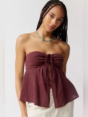 ✨NWT✨ Ecote Kiki Convertible Flyaway Tube Top Brown Size Large